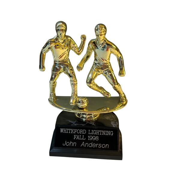 black and gold soccer Trophy - Picture 2 of 11